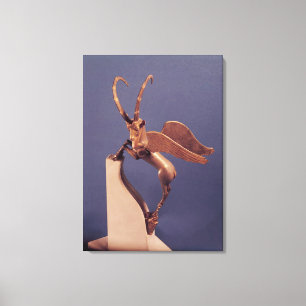 Vase handle in the form of a winged ibex canvas print
