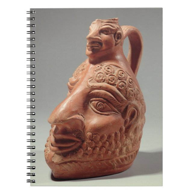 Vase in shape of double head, c.400 AD (pottery) Notebook (Front)