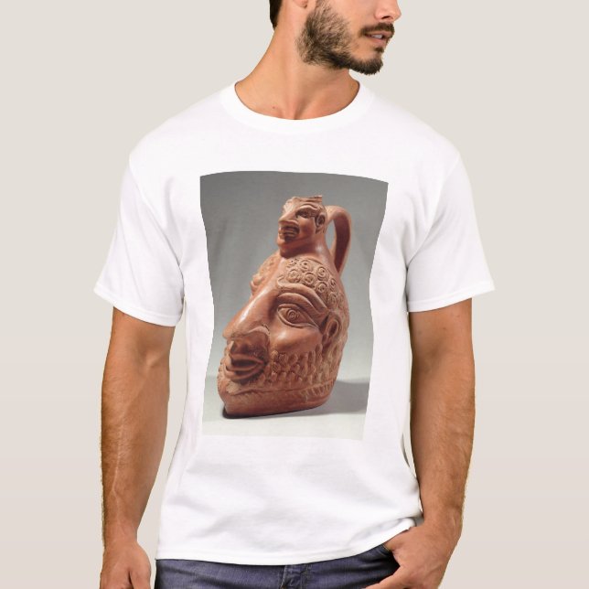 Vase in shape of double head, c.400 AD (pottery) T-Shirt (Front)