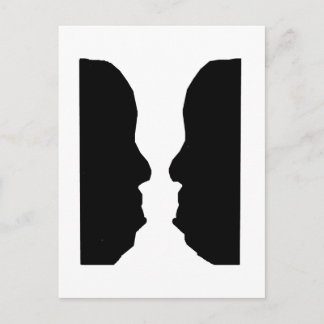 Vase Man Optical Illusion Postcard