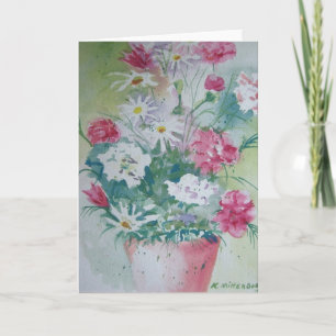 Vase of Carnations Greeting Card
