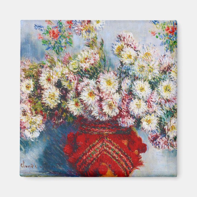 Vase of Chrysanthemums Claude Monet Magnet (Front)