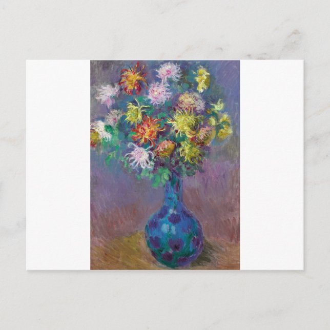 Vase of Chrysanthemums Claude Monet Postcard (Front)