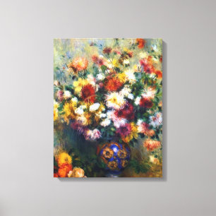 Vase of Chrysanthemums Renoir Fine Art Canvas Print