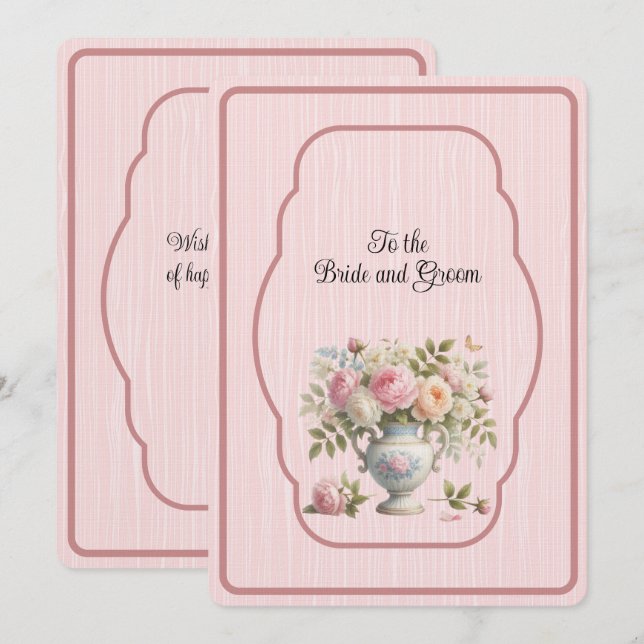 Vase of Coloured Peonies Card (Front/Back)