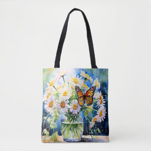 Vase of Daisies Pretty Floral   Tote Bag