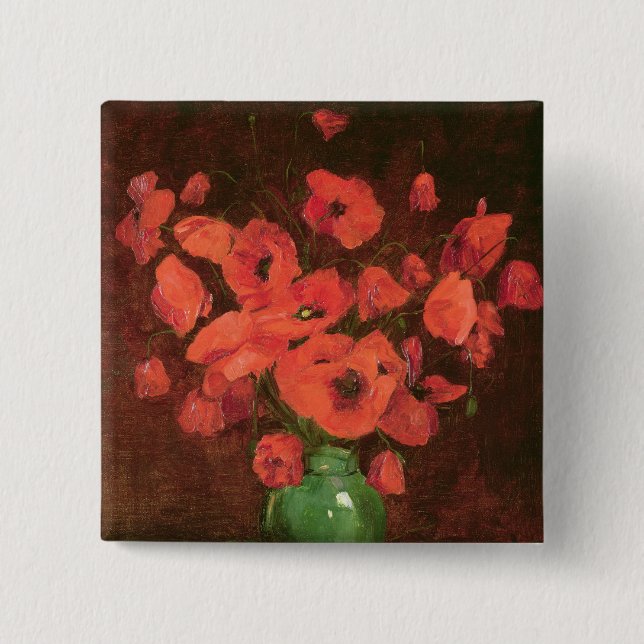 Vase of Flowers 2 15 Cm Square Badge (Front)