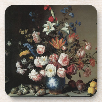 Vase of Flowers by a Window, Balthasar van der Ast Coaster