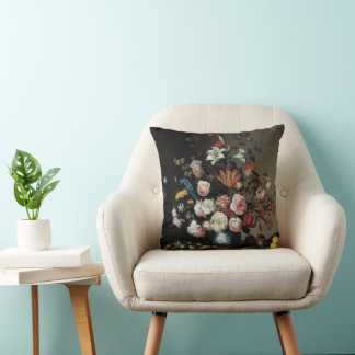 Vase of Flowers by a Window, Balthasar van der Ast Cushion