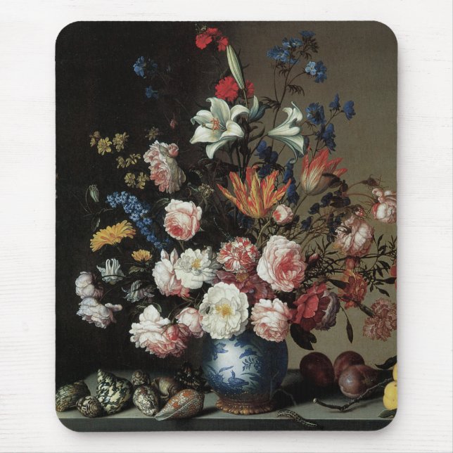 Vase of Flowers by a Window, Balthasar van der Ast Mouse Mat (Front)