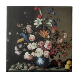 Vase of Flowers by a Window, Balthasar van der Ast Tile