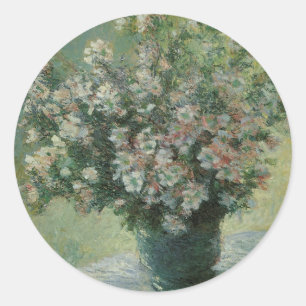 Vase of Flowers by Claude Monet Classic Round Sticker