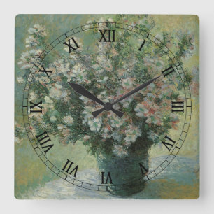 Vase of Flowers by Claude Monet Square Wall Clock