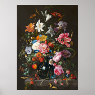 Vase of Flowers by Jan Davidsz de Heem. Poster