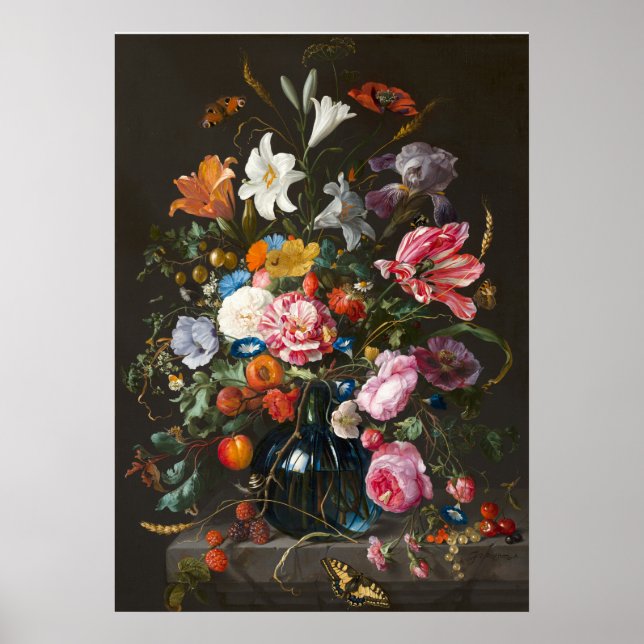 Vase of Flowers by Jan Davidsz de Heem. Poster (Front)