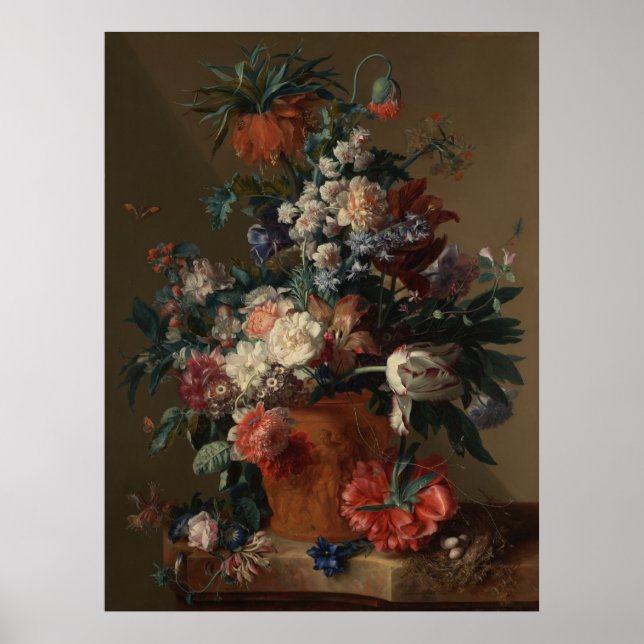Vase of Flowers by Jan van Huysum Poster (Front)