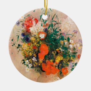 Vase of Flowers by Redon Post-Impressionist Ceramic Tree Decoration