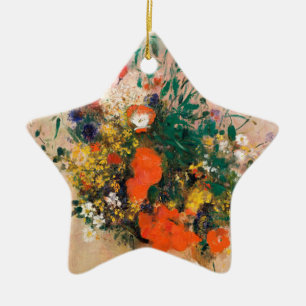 Vase of Flowers by Redon Post-Impressionist Ceramic Tree Decoration