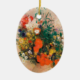 Vase of Flowers by Redon Post-Impressionist Ceramic Tree Decoration