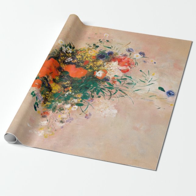 Vase of Flowers by Redon Post-Impressionist Wrapping Paper (Unrolled)