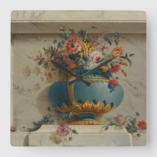 Vase of Flowers in a Niche Square Wall Clock