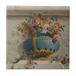 Vase of Flowers in a Niche Tile