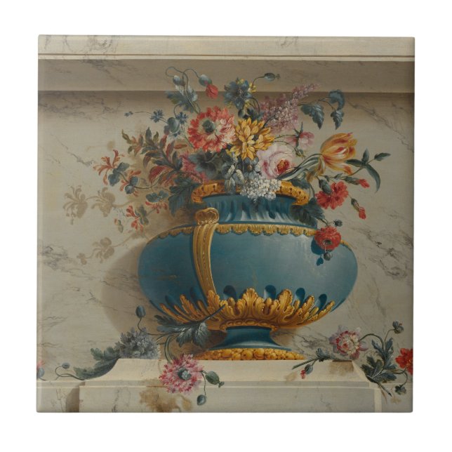 Vase of Flowers in a Niche Tile (Front)