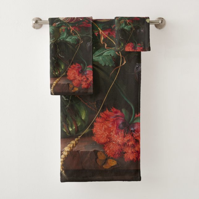 Vase of Flowers - Jan Davidsz. de Heem Bath Towel Set (Insitu)
