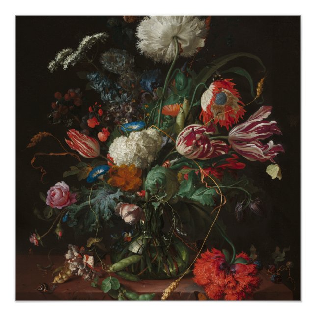 Vase of Flowers - Jan Davidsz. de Heem Poster (Front)