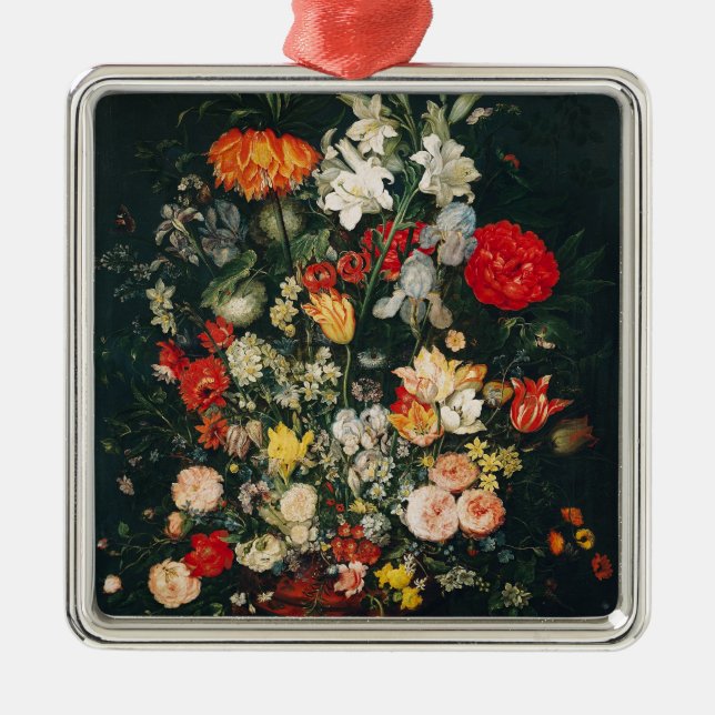 Vase of Flowers Metal Tree Decoration (Front)