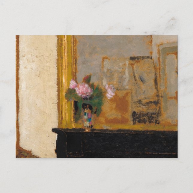 Vase of Flowers on a Mantelpiece, 1900 by Vuillard Postcard (Front)