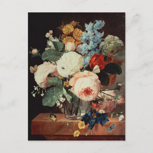 Vase of Flowers on a marble ledge Postcard (Front)