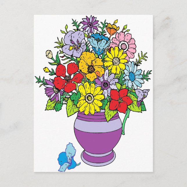 Vase of Flowers Postcard (Front)