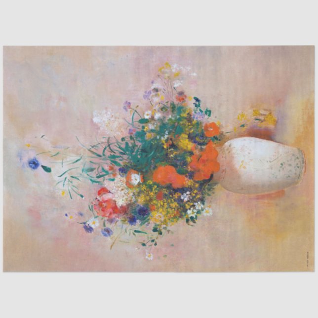 Vase of Flowers, Redon Tissue Paper (Front)