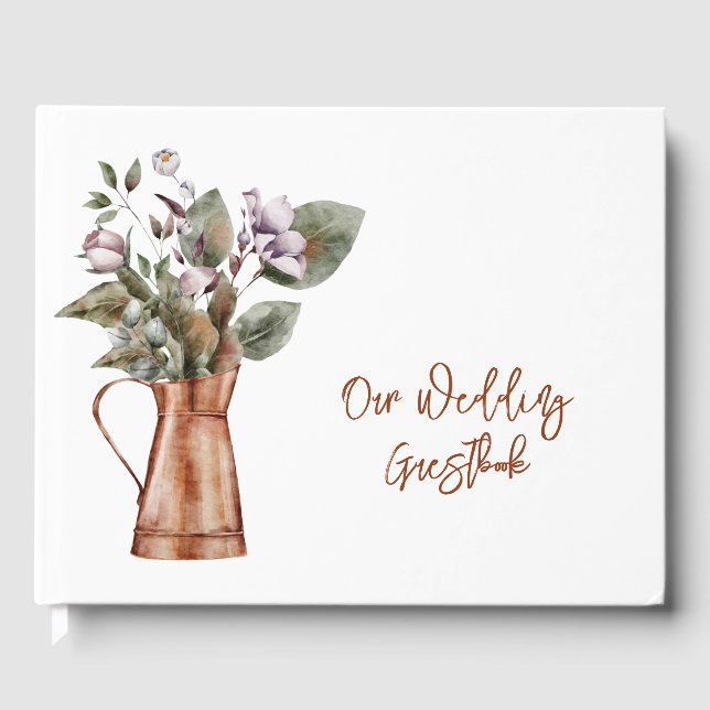 Vase of Flowers Wedding  Guest Book (Front)