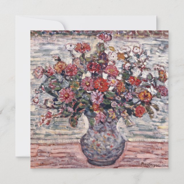 Vase of Flowers, Zinnias by Maurice Prendergast (Front)