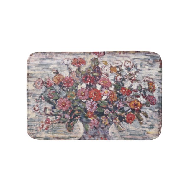 Vase of Flowers, Zinnias by Maurice Prendergast Bath Mat (Front)