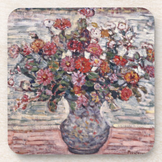 Vase of Flowers, Zinnias by Maurice Prendergast Coaster