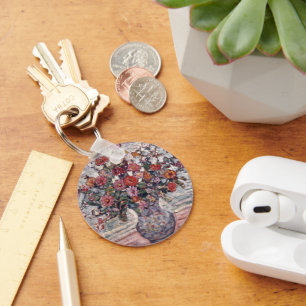 Vase of Flowers, Zinnias by Maurice Prendergast Key Ring