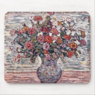Vase of Flowers, Zinnias by Maurice Prendergast Mouse Mat