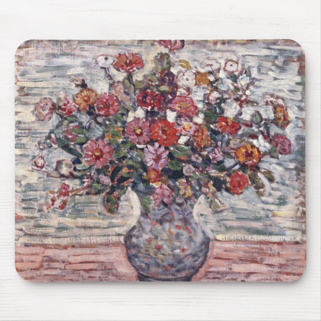 Vase of Flowers, Zinnias by Maurice Prendergast Mouse Mat (Front)