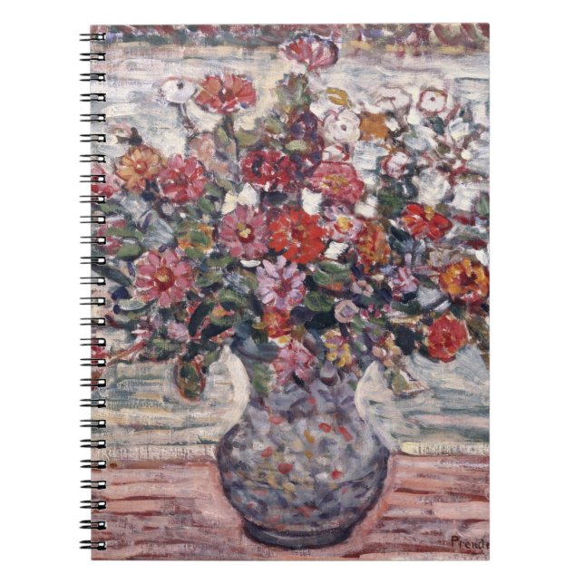 Vase of Flowers, Zinnias by Maurice Prendergast Notebook (Front)