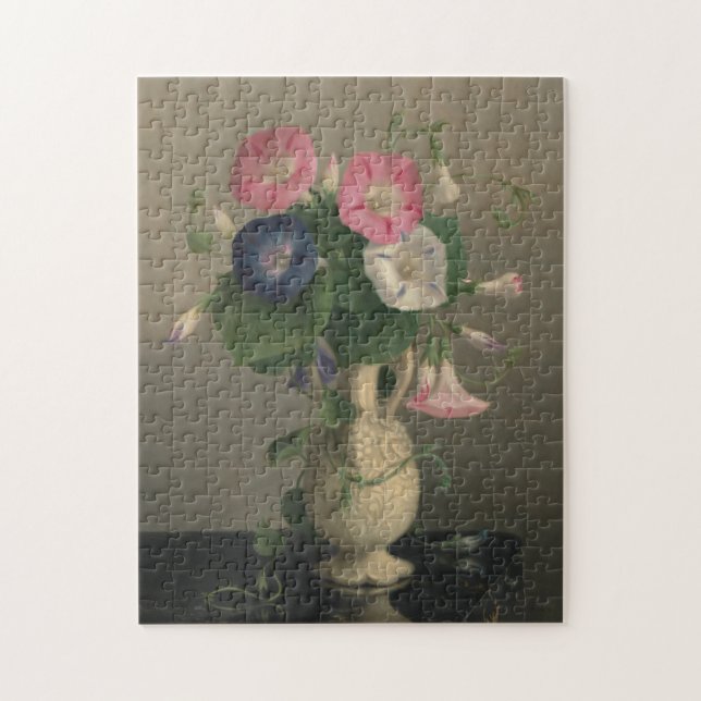 Vase of Morning Glories Colour Jigsaw Puzzle (Vertical)
