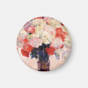 Vase Of Peonies By Claude Monet Magnet