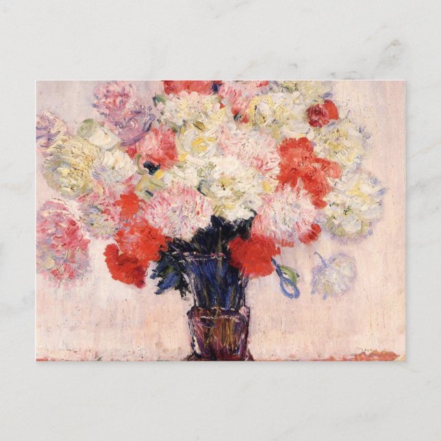 Vase Of Peonies By Claude Monet Postcard (Front)