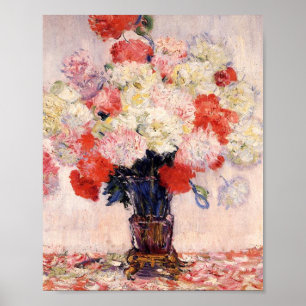 Vase Of Peonies By Claude Monet Poster