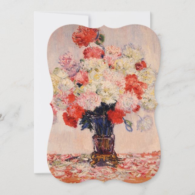 Vase of Peonies Monet Fine Art Bridal Shower Invitation (Front)