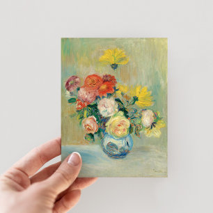 Vase of Roses and Dahlias   Renoir Postcard