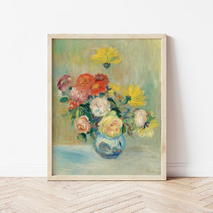 Vase of Roses and Dahlias   Renoir Poster