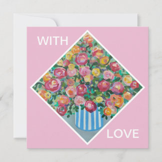 Vase of roses card